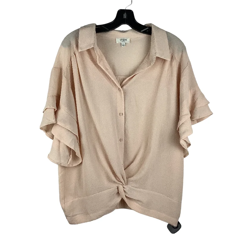 cozy women's tops for fall and winterTop Short Sleeve By Umgee In Tan, Size: L