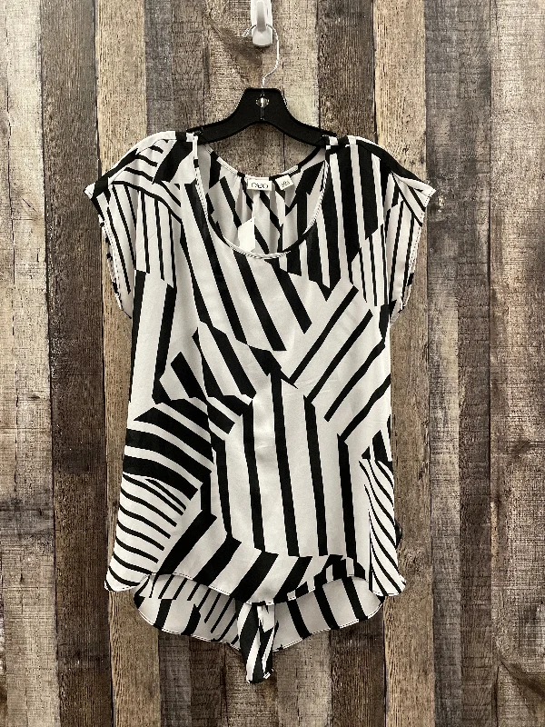 women's tops for those who want to make a fashion statementTop Short Sleeve By Cato In Black & White, Size: M