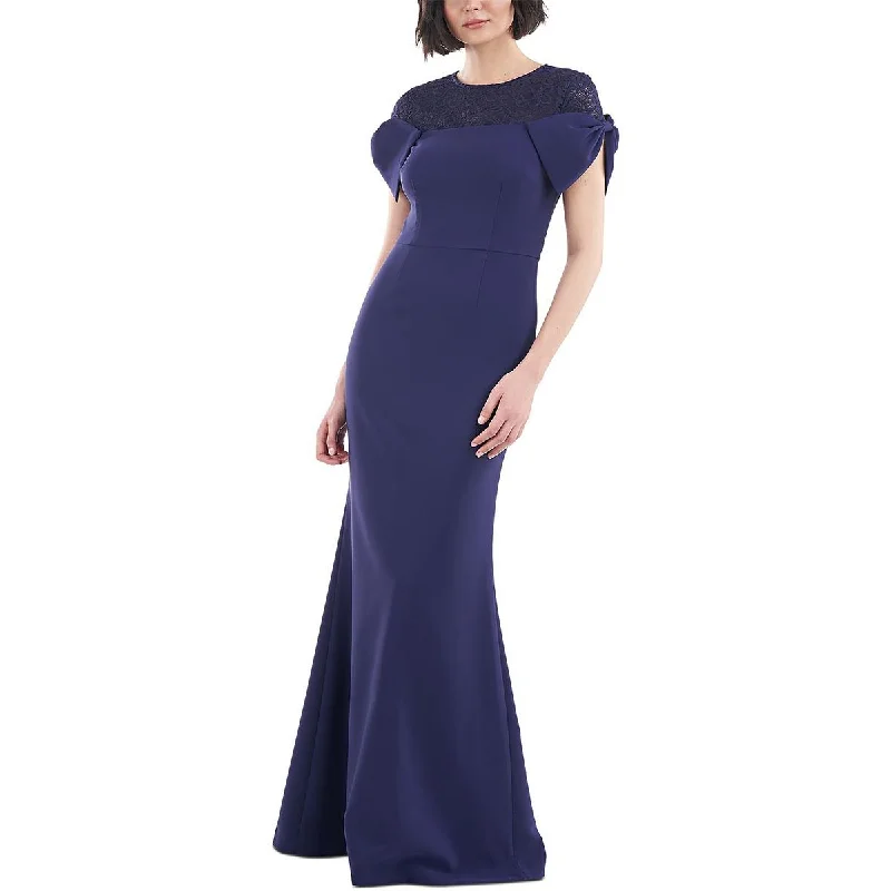 Maternity DressJS Collections Womens Lace Trim Knot Sleeve Evening Dress