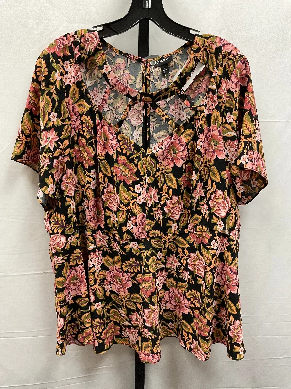 affordable women's topsTop Short Sleeve By Torrid In Floral Print, Size: 2x