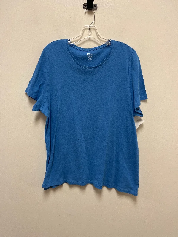 women's stylish topsTop Short Sleeve Basic By Kim Rogers In Blue, Size: 2x