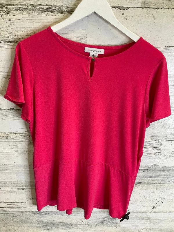 women's tops for those who want to wear versatile pieces that can be dressed up or downTop Short Sleeve By Liz Claiborne In Pink, Size: L