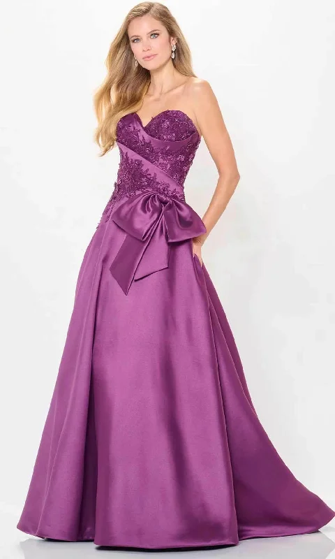 Custom DressIvonne D ID6201 -Embroidered Strapless Evening Gown