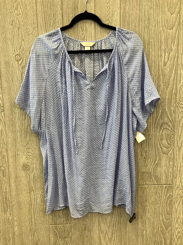 women's tops for boho-chic stylesTop Short Sleeve By Cj Banks In Blue, Size: 2x