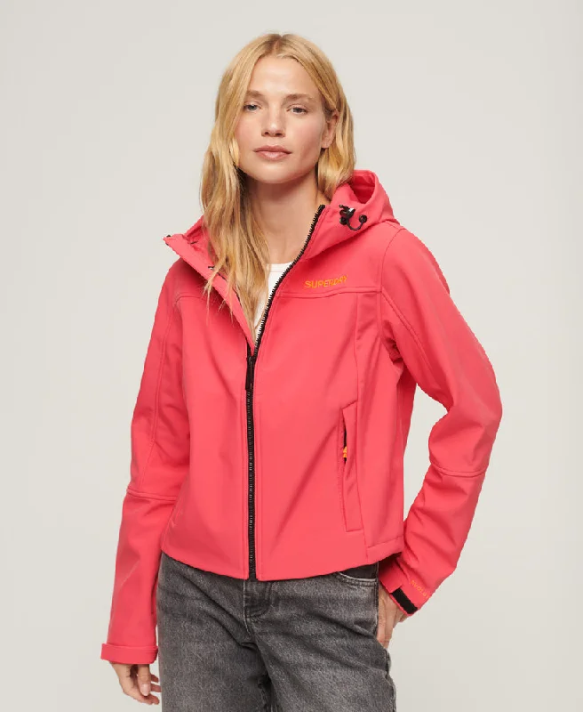 lightweight women's coatsCODE Trekker Hooded Softshell Jacket | Active Pink