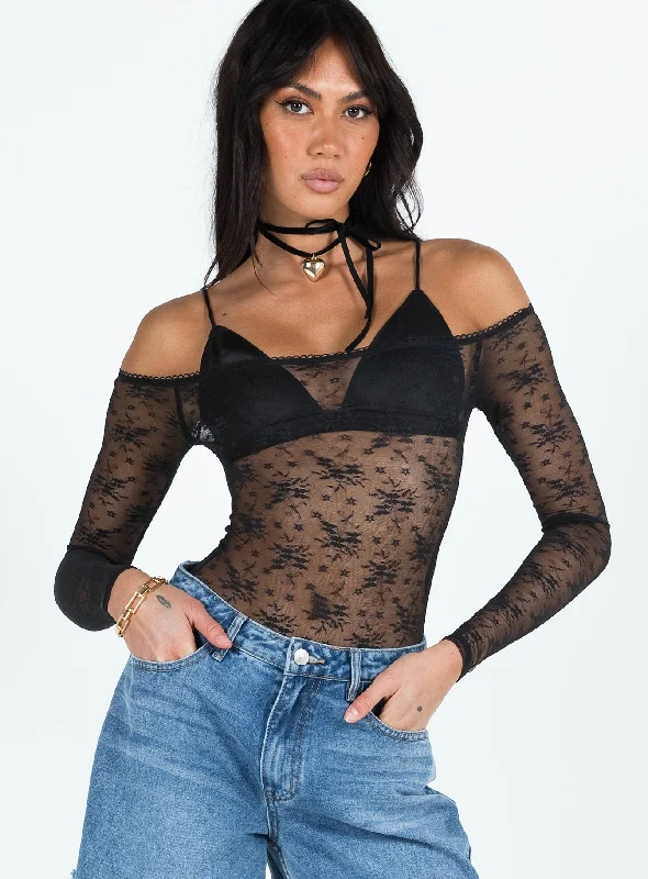 women's tops for those who want to wear pieces that are both comfortable and stylishMademoiselle Bodysuit Black