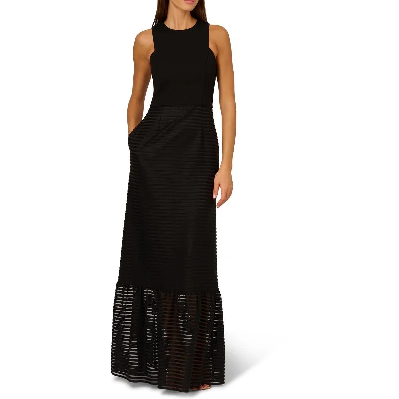 women's bespoke dressesAdrianna Papell Womens Shadow Stripe Sheer Evening Dress