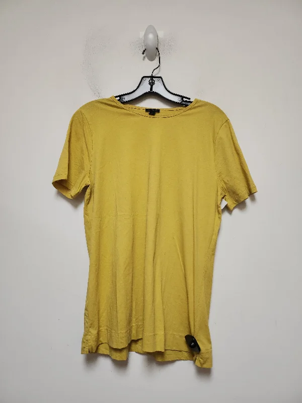 cropped women's topsTop Short Sleeve Basic By Ann Taylor In Yellow, Size: L