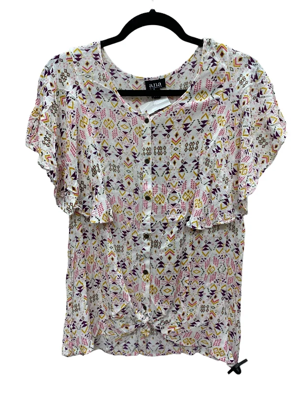 women's tops for evening soireesTop Short Sleeve By Ana In Multi-colored, Size: Xl