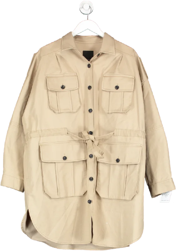 women's coats for formal eventsMarissa Webb Beige Dante Crisp Canvas Utility Jacket UK M