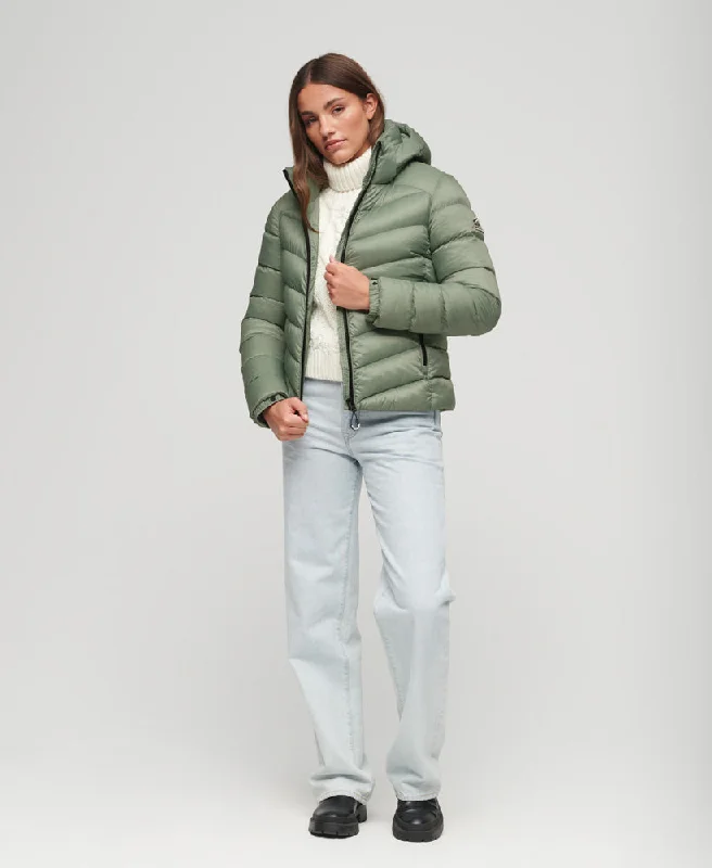 women's down coatsHooded Fuji Padded Jacket | Light Jade Green