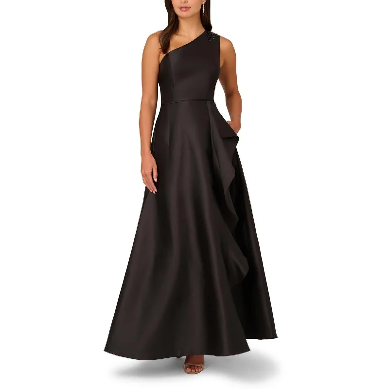 women's minimalist dressesAdrianna Papell Womens Mikado Asymmetric Evening Dress