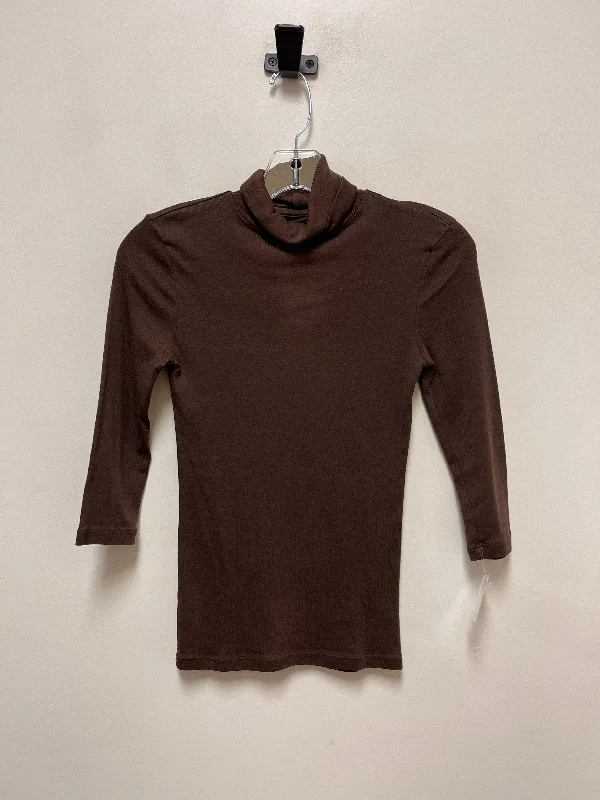 women's tops for those who value both quality and affordabilityTop Long Sleeve Basic By Gap In Brown, Size: Xs