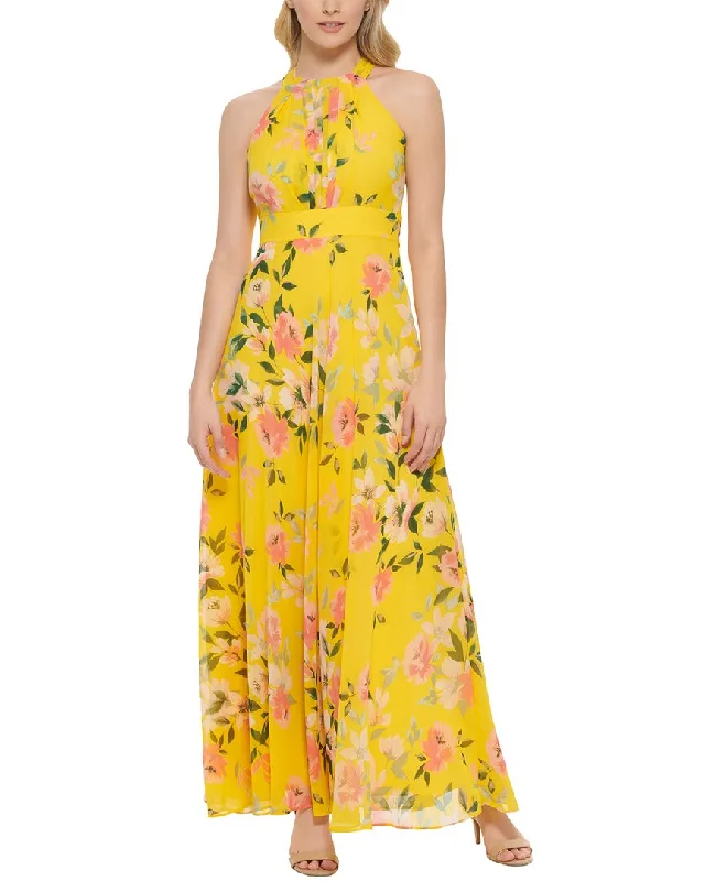 women's maternity dressesEliza J Printed Chiffon Maxi Dress