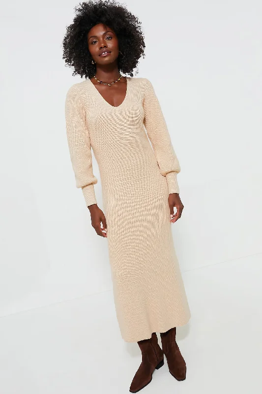 Floor-Length DressAlmond Knit Anya Midi Dress