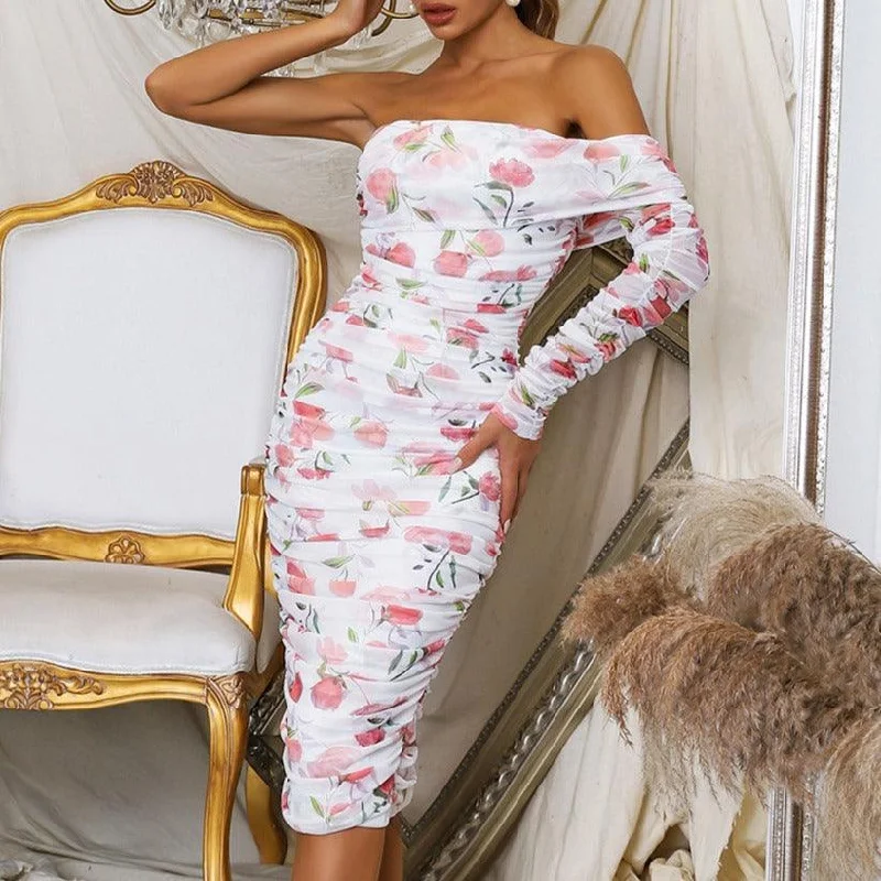 women's limited-edition dressesKittenAlarm - Shanese One Shoulder Sleeve Midi Dress