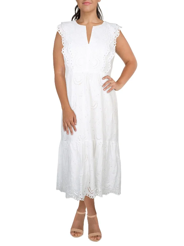 Knit DressWomens Eyelet Cotton Maxi Dress