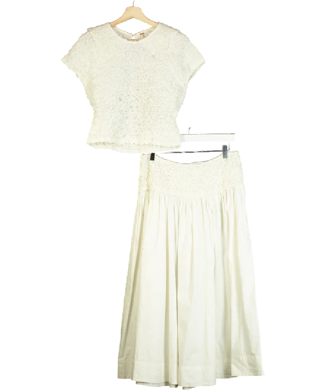 Free People Cream Crinkle Detail Co-ord UK XL