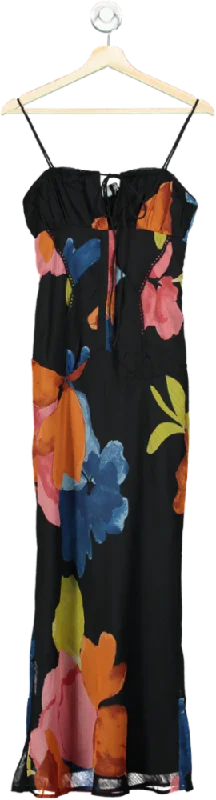 women's everyday dressesASOS Black Floral Print Maxi Dress UK 8