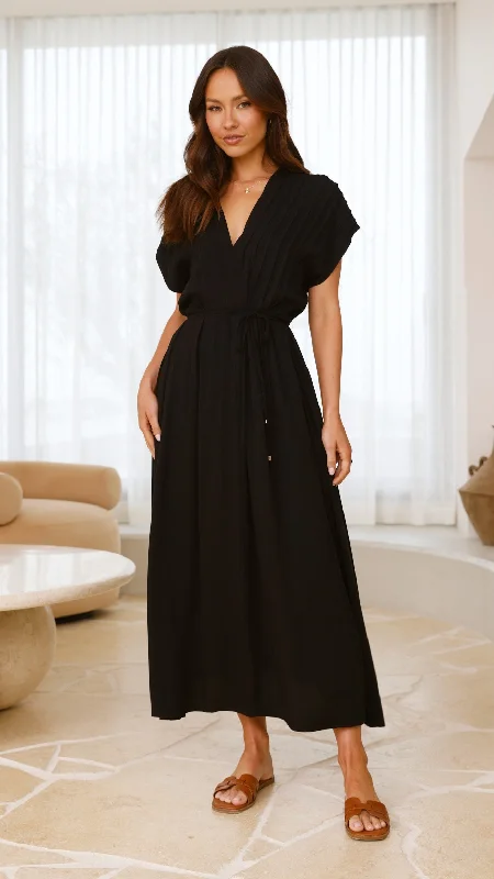 Crepe DressVelia Maxi Dress - Black