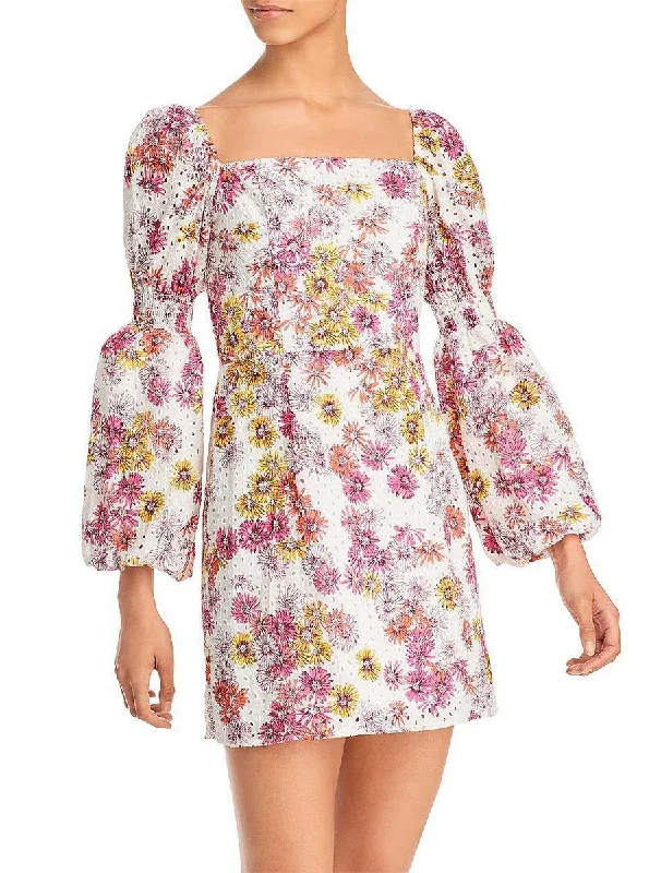 women's made-to-order dressesXS - wayf white floral mini dress