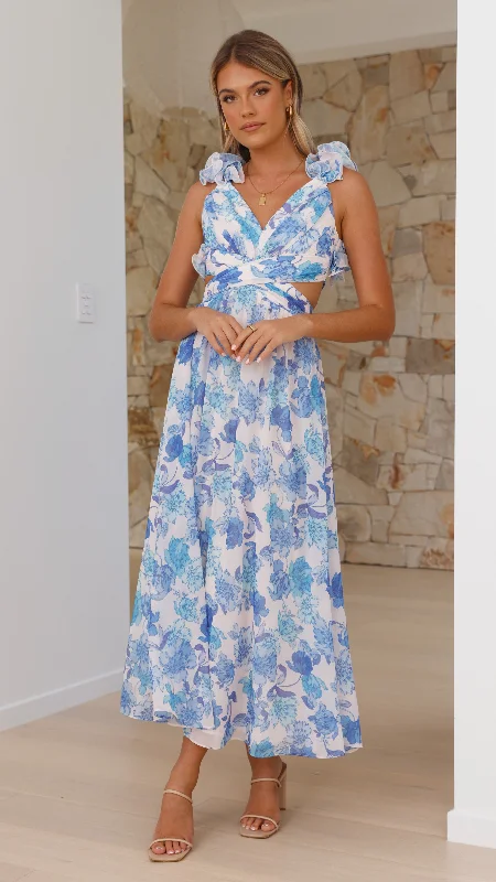 Prom DressGalilhai Maxi Dress - Blue Floral