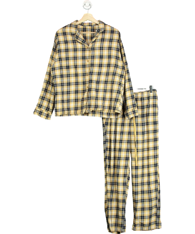 Uniqlo Yellow And Blue Check Pyjamas UK S