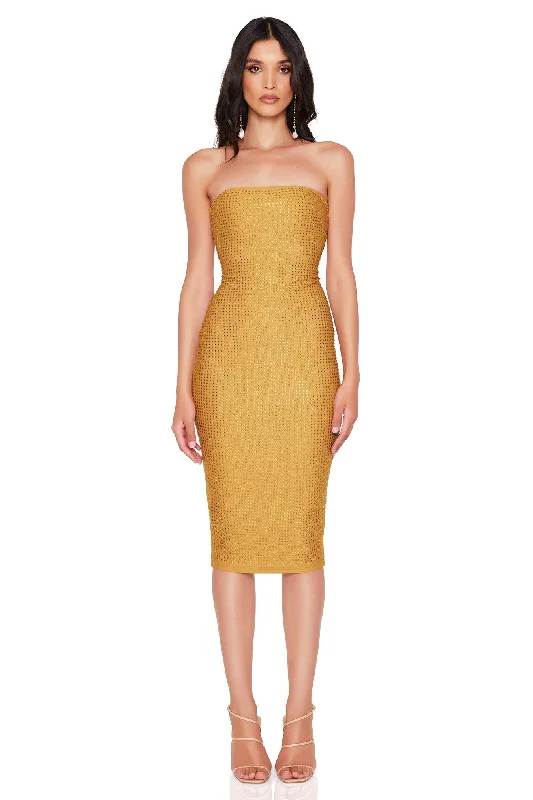 women's apple-shaped body dressesAdriana Midi