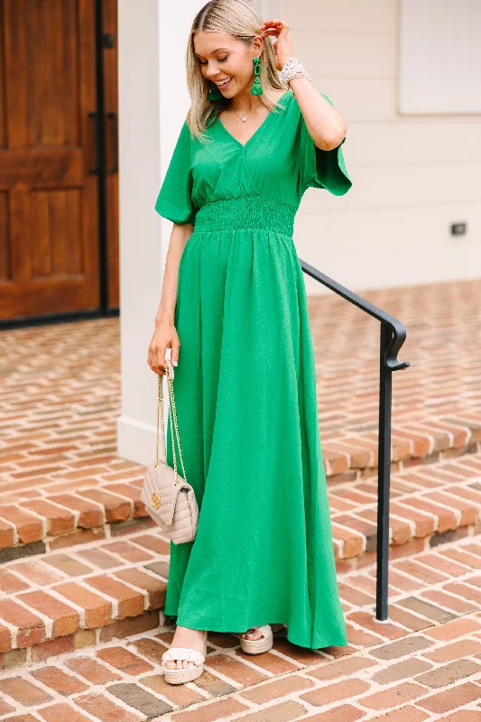 Beaded DressTake A Number Kelly Green Maxi Dress