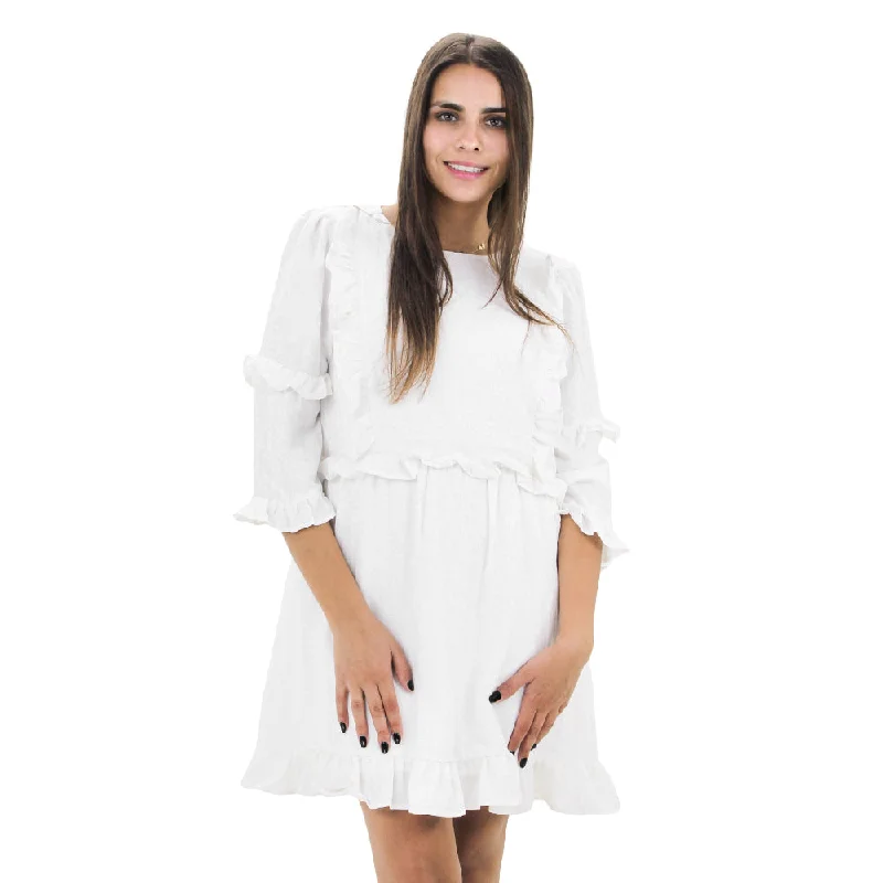 Skater DressWomen's Flare Mini Dress,White