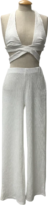 Rumer White Willow Pant & Willow Halter Bra UK XS