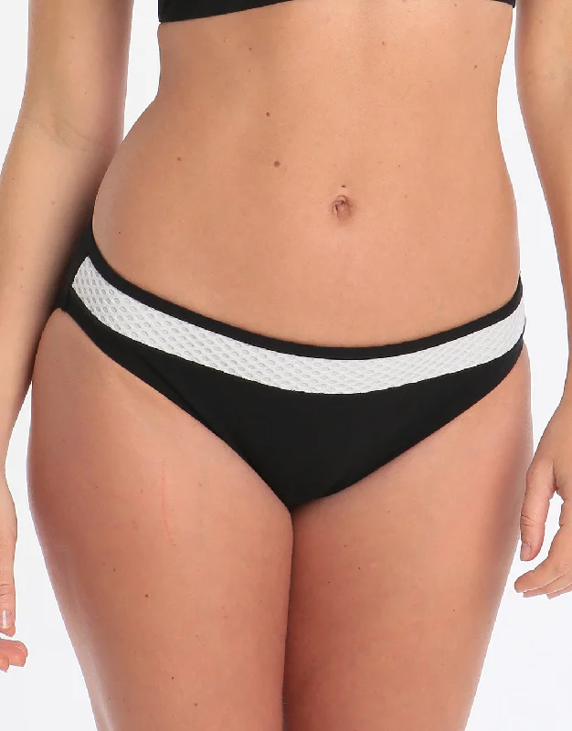 Sweetheart Female SwimwearProfile Formula One Sports Brief - Black White