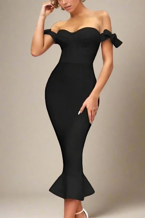 Velvet DressHunter Bandage Midi Dress - Classic Black