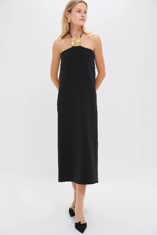 women's wrinkle-resistant dressesBlack Sezane Midi Dress