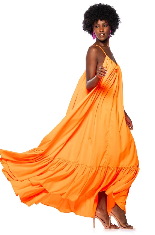 women's machine-washable dressesCAPRI MAXI SUN DRESS IN ORANGE