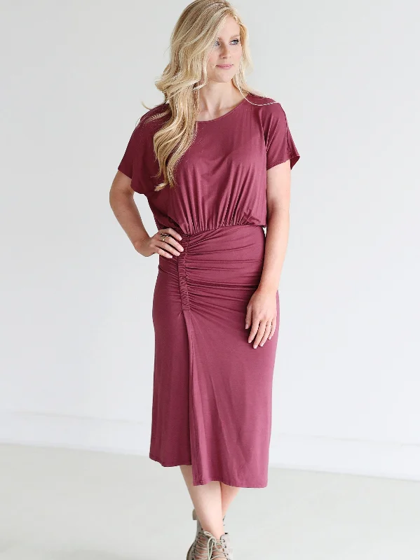 Casual DressNocturne DLMN Ruched Side Midi Dress