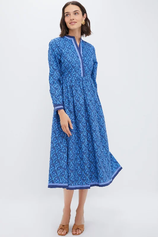 Sequined DressNavy & Cerulean Floral Nancy Midi Dress