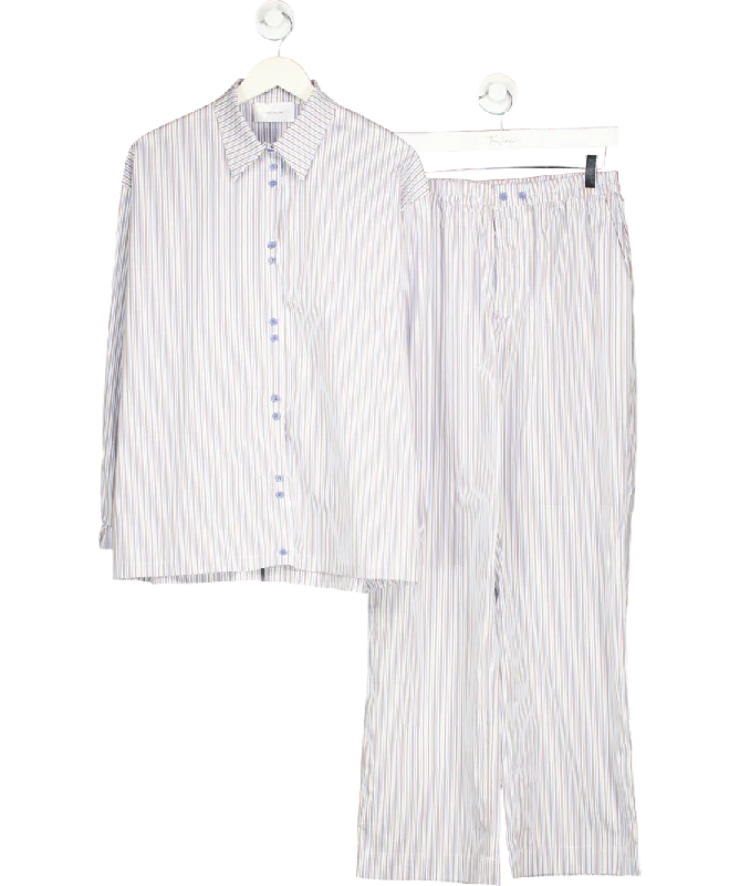 Hosbjerg Blue Ollie Stripe Shirt & Trouser Pyjama Set UK M