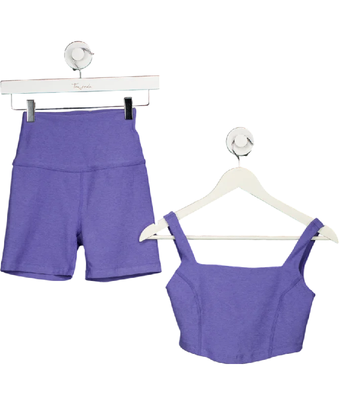 Beyond Yoga Purple Sports Bra And Shorts UK XS