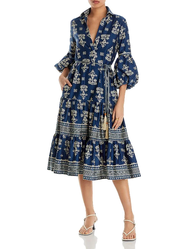 women's retro dressesLindosa Womens Printed Cotton Maxi Dress