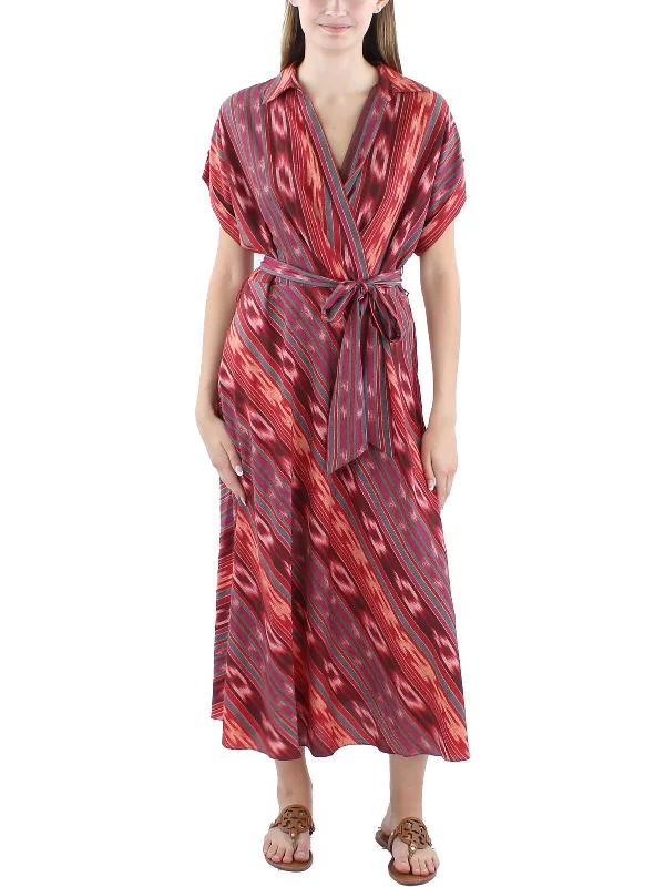 Floral DressWomens Striped Polyester Maxi Dress