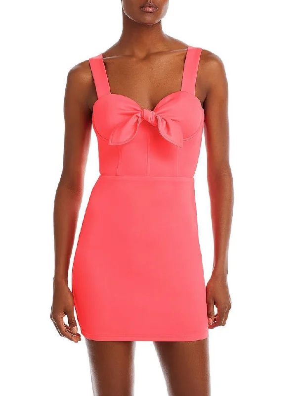 women's unique dressesL - fore pink knotted corset mini dress