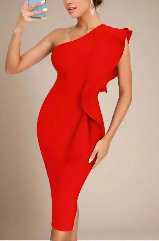 Laced DressVera Bandage Midi Dress - Lipstick Red