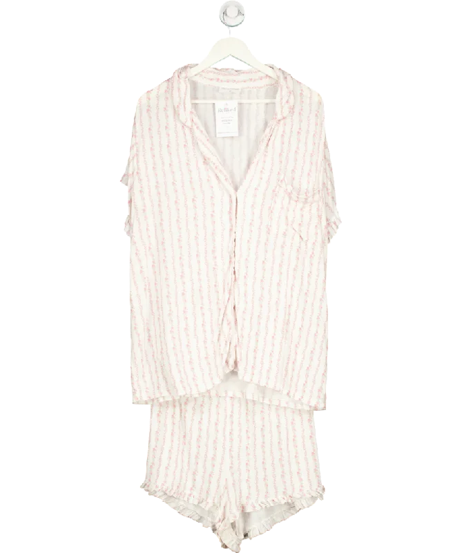 Stripe & Stare Pink Soft Brushed Woven Pyjama Top UK XXXL