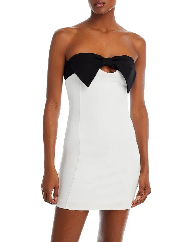 women's versatile dressesL - fore b&w bow mini dress