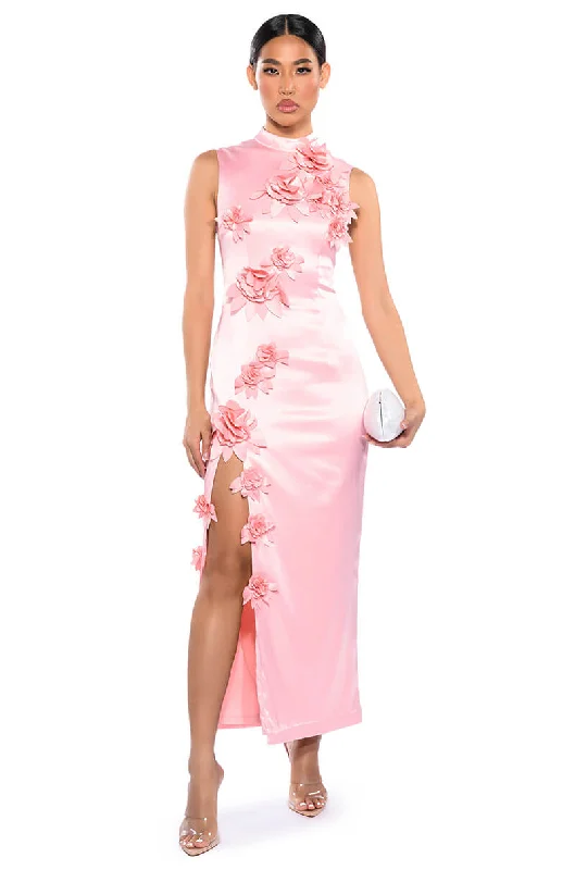 women's cocktail dressesGENEVIEVE FLORAL MAXI DRESS WITH SLIT