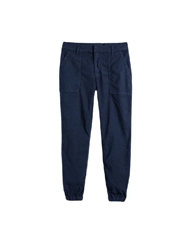 women's chiffon pantsFrank & Eileen Jameson Utility Joggers in Navy (Italian Performance Linen)