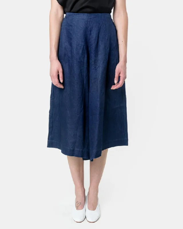 women's thermal pantsHerringbone Culotte in Indigo