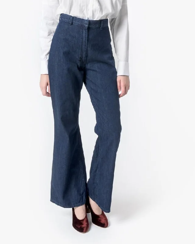 women's flare pantsHigh-Waisted Denim Trouser