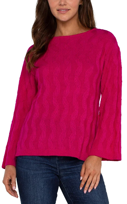 women's mini pantsLONG SLEEVE BOATNECK SWEATER